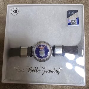 United States Air Force Bracelet by - Black and Silver